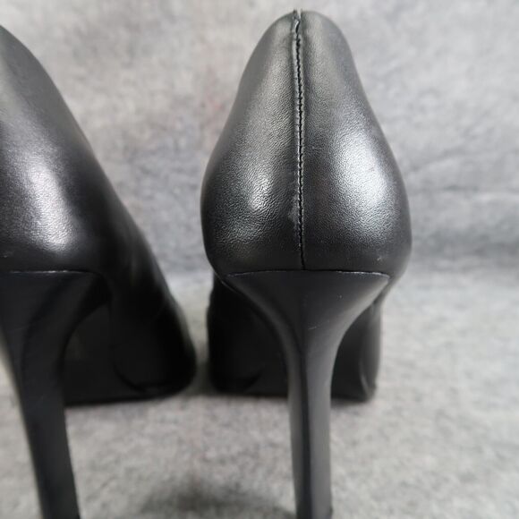 Reiss Shoes Women 38 Pump Heels Leather Pointed Toe Ada Court Career Party Black - Picture 6 of 16